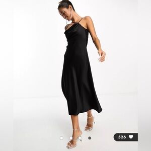 Anaya With Love Bridesmaid One Shoulder Cami Midi Dress in Black Size 12